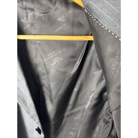 Giorgio Armani Le Collezioni Blazer Gray Pinstripe Wool Italy Men’s 44 3 Button - Picture 7 of 8